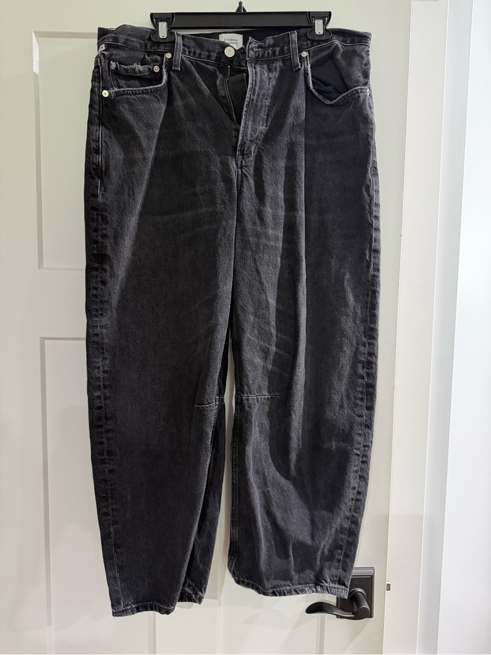 Citizens Of Humanity Washed Black Wide Leg Jeans